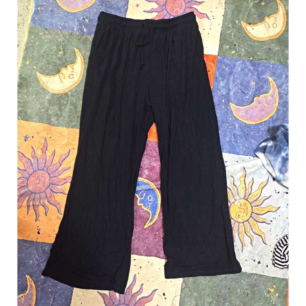 Splendid Women's Black Wide-Leg Pants Drawstring Elastic Waist Solid L